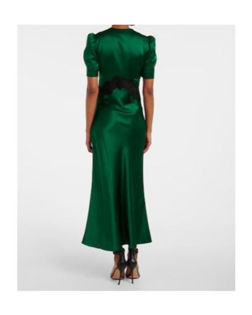 Rebecca Vallance Green Charelle Silk Saten Slip Dress