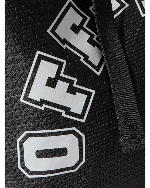 Off-White c/o Virgil Abloh Black Logo Printed Mesh Top Handle Bag for men