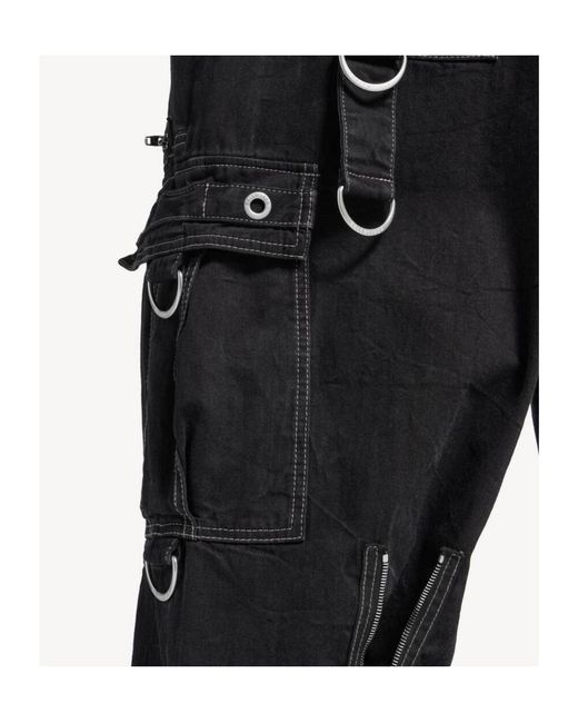 Balenciaga Black D-Ring Cargo Pants for men