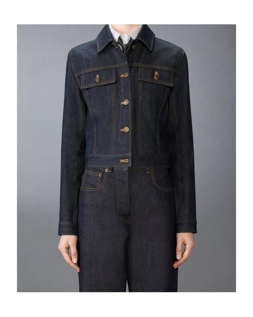 Thom Browne Blue Buttoned Denim Jacket