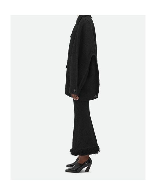 Bottega Veneta Black Light Cotton Tweed Cocoon Coat