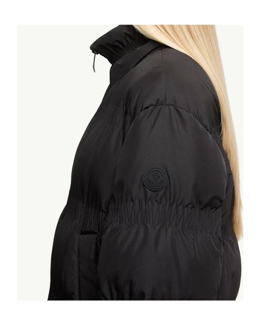 Moncler Black Ravignan Gather-Quilted Short Down Jacket