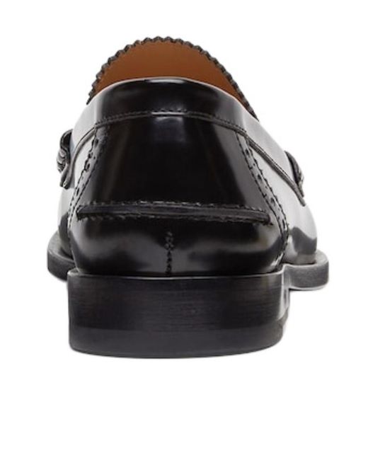 Fendi Black O'Lock Logo-Plaque Loafers for men