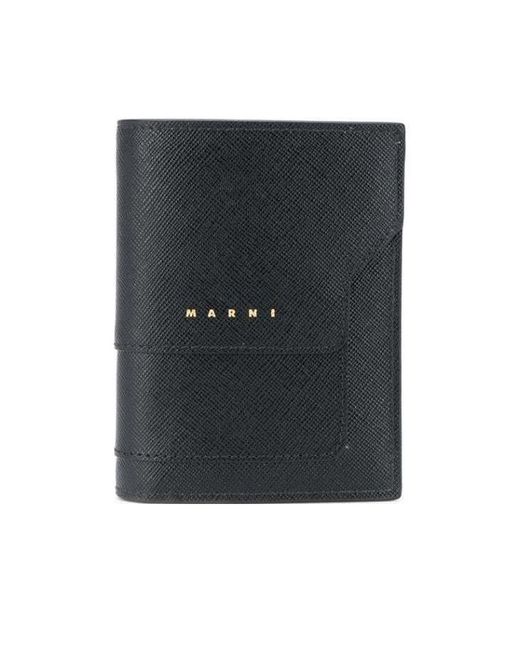 Marni Black Logo Printed Bi-Fold Wallet