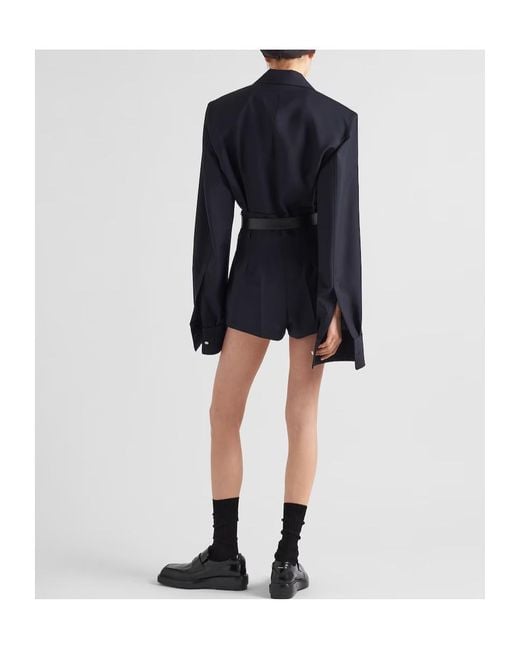 Prada Blue Wool-Mohair Single-Breasted Blazer