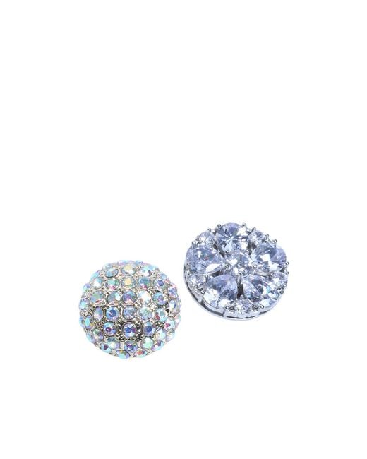 MM6 by Maison Margiela White Embellished Round Earrings