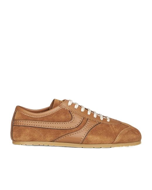 Dries Van Noten Brown Retro Panel Lace-Up Sneakers