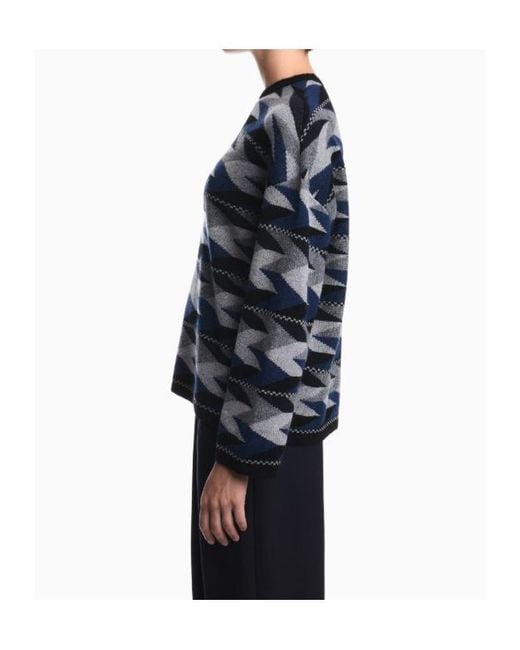 Emporio Armani Blue Long-Sleeved Crewneck Jumper