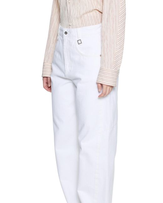 Wooyoungmi White Logo-Patch Panelled Trousers