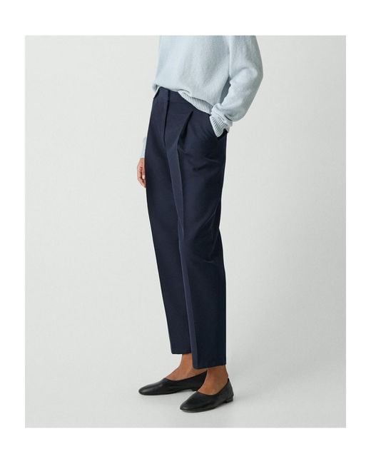 Theory Blue Tapered High-Rise Trousers