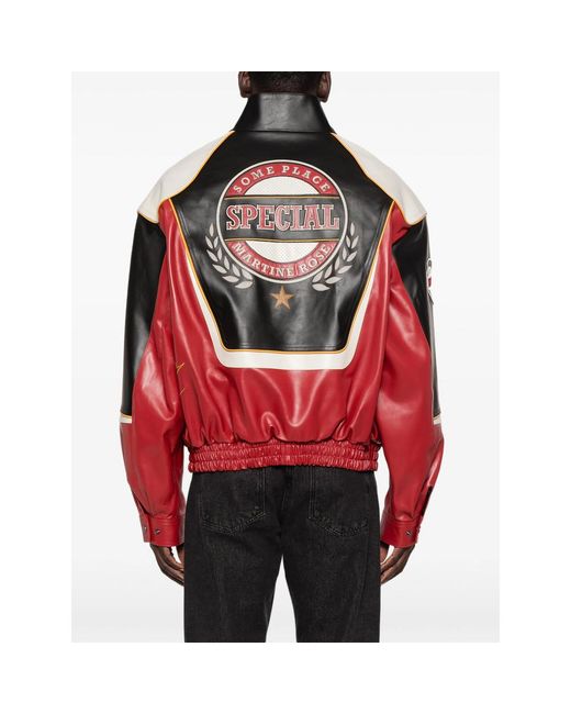 Martine Rose Blue Zip-Up High Neck Jacket for men