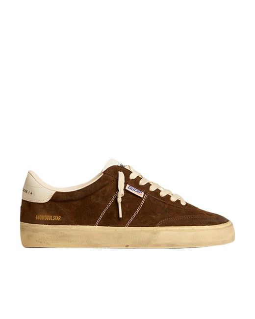 Golden Goose Deluxe Brand Brown Soul Star Low-Top Sneakers for men