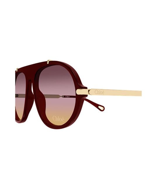 Chloé Purple Chloé Eyewear Aviator Sunglasses