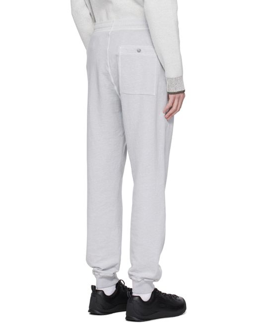 Stone Island White Regular Tapered Fit Joggers With Slub Efffect And Pockets for men