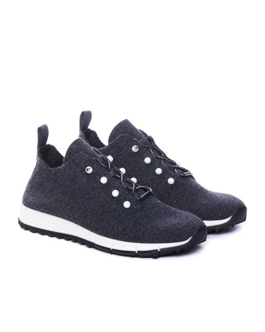 Jimmy Choo Blue Veles Embellished Sneakers