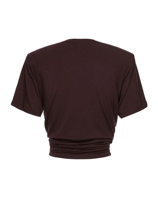 Magda Butrym Purple Knotted Jersey T-Shirt