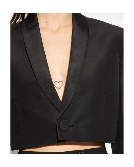 DSquared² Black V-Neck Short Blazer