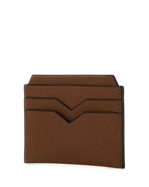 Valextra Brown Multi-Slot Cardholder Pouch