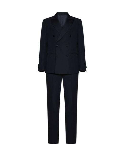 Lardini Black Double-Breasted Tuxedo Suit for men