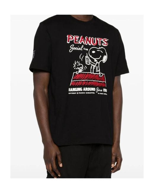 Iceberg Black Peanuts-Embroidered T-Shirt for men