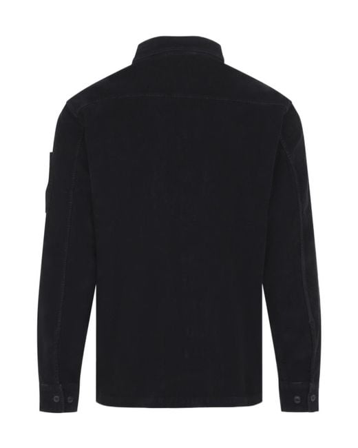 C P Company Blue Single-Breasted Shirt for men