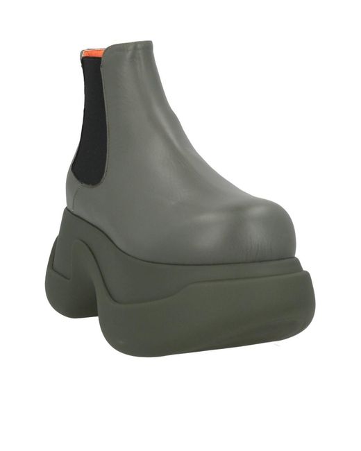 Marni Green Solid Color Ankle Boots