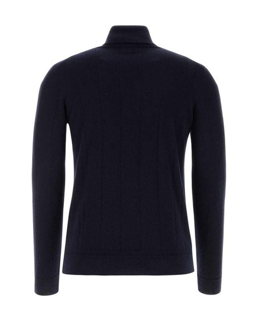 Brioni Blue Turtleneck Sweater for men