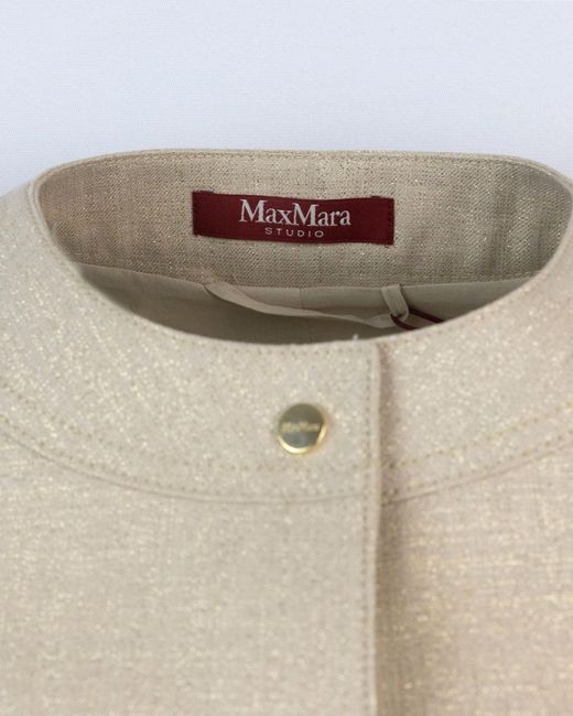 Max Mara Natural Studio Agile Button-Up Crewneck Jacket