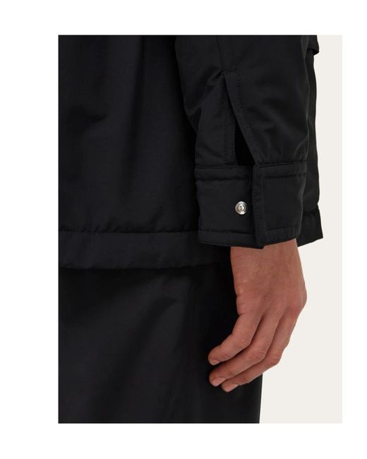 Ferragamo Black Ferragamo Long-Sleeved Padded Jacket for men