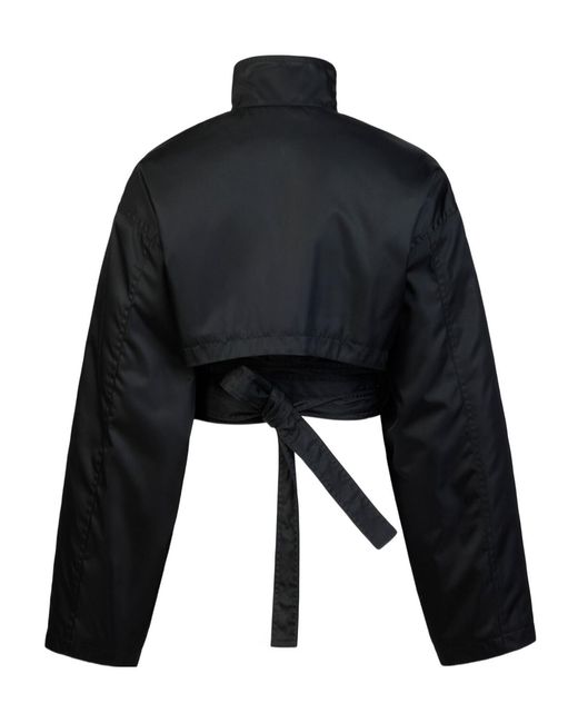Alaïa Black Taffeta Belted Bomber