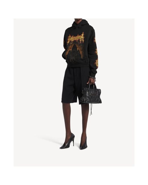 Balenciaga Black Graphic Medium Fit Hoodie