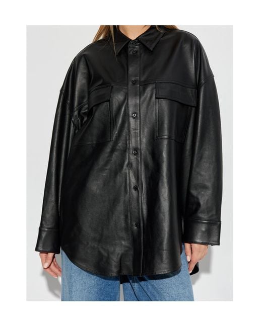 Michael Kors Black Buttoned Long-Sleeved Oversized Jacket