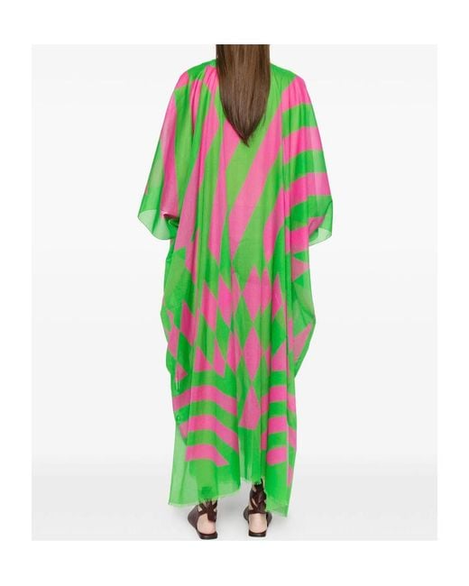 Dries Van Noten Green Printed Dress