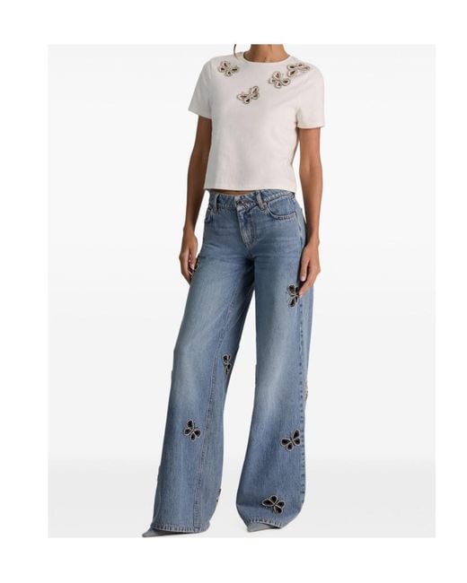 Alice + Olivia Blue Belt-Loop Jeans