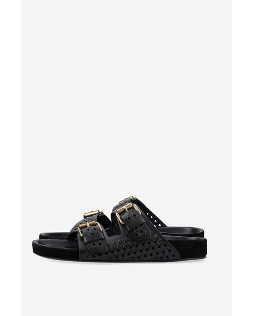 Isabel Marant Black Lennyo Cutout Slides