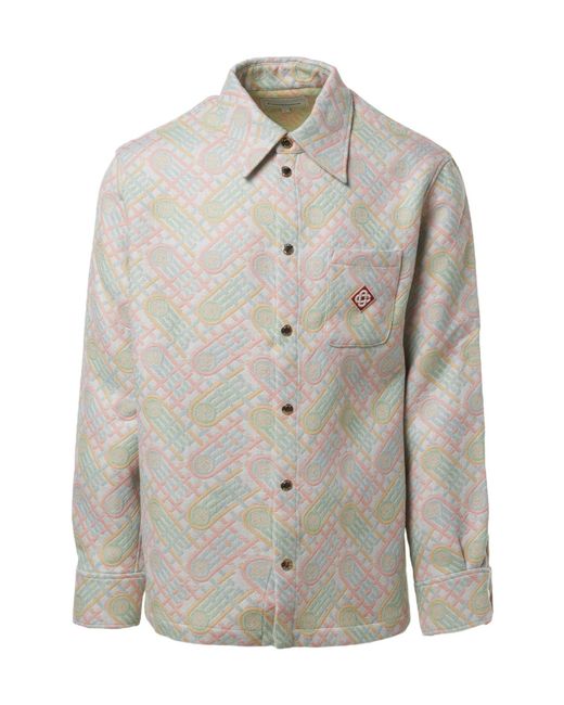 Casablanca Gray Logo-Appliqué Monogram-Jacquard Jacket for men