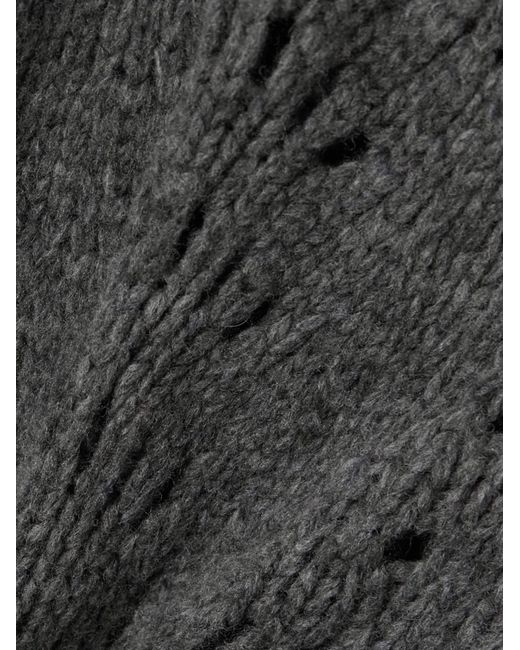 FRAME Gray Openwork Knit Cardigan