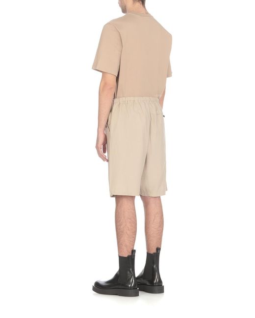 MSGM Natural Buckle-Strap Fastened Thigh-Length Shorts for men