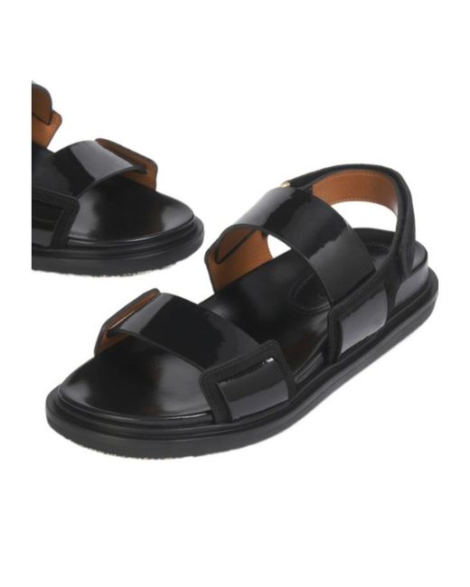 Marni Black Fussbett Double-Strap Sandals