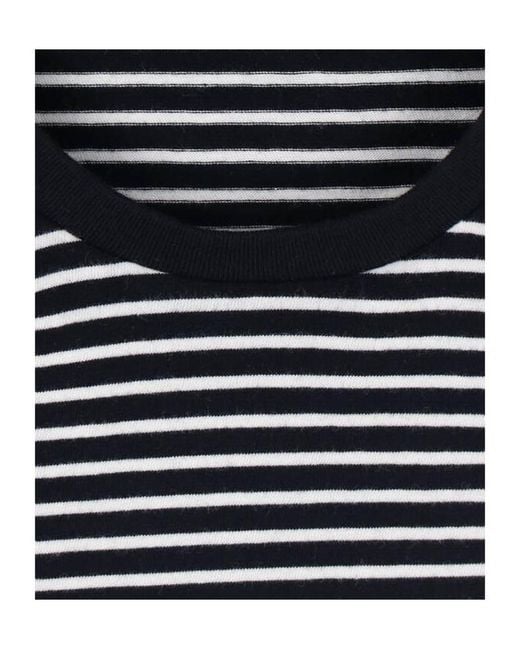 Nili Lotan Blue Striped-Pattern T-Shirt