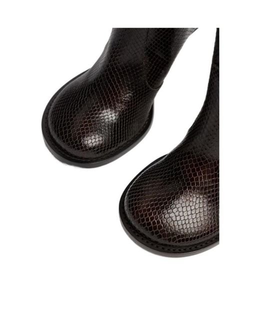 Dries Van Noten Black 105Mm Python Embellished High Boots