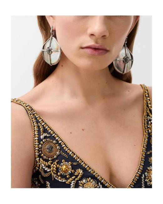 Versace Metallic Sea Frames Earrings