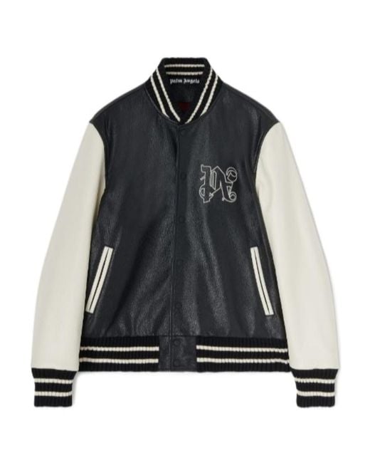 Palm Angels Black Pa Monogram Bomber Jacket for men