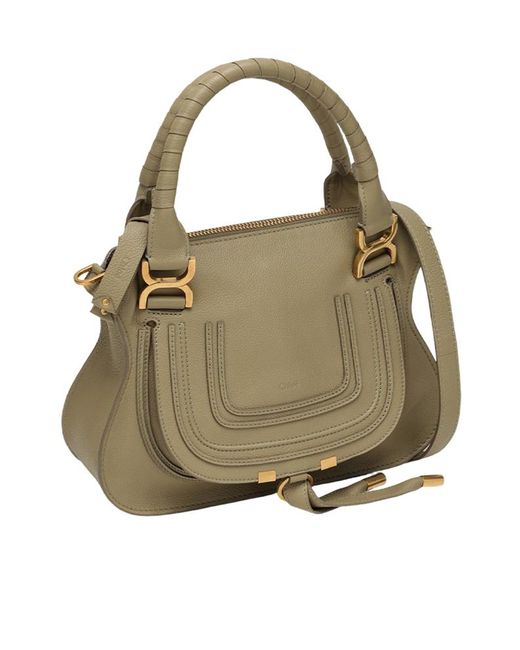 Chloé Brown Marcie Logo Shoulder Bag