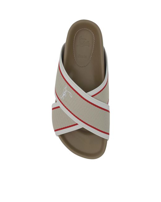 Christian Louboutin Brown Logo Slippers