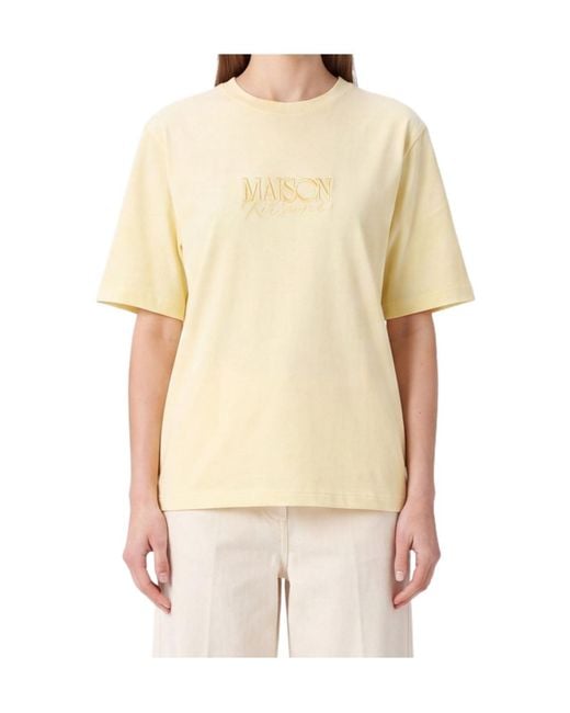 Maison Kitsuné White Maison Kitsuné Embroidered Logo T-Shirt