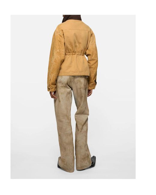 Acne Natural Drawstring Detailed Long Sleeved Jacket