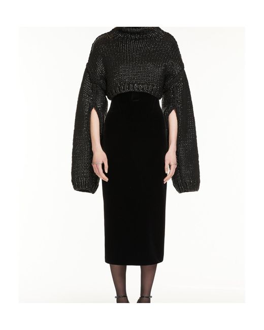 Sportmax Black High Neck Cut-Out Detailed Jumper