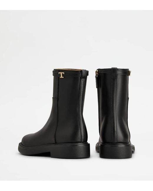 Tod's Black Leather Booties
