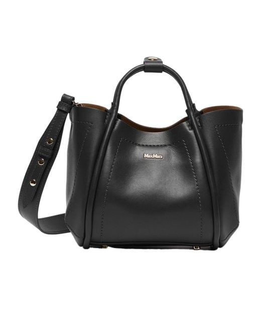 Max Mara Black Extra Small Leather Marine Bag